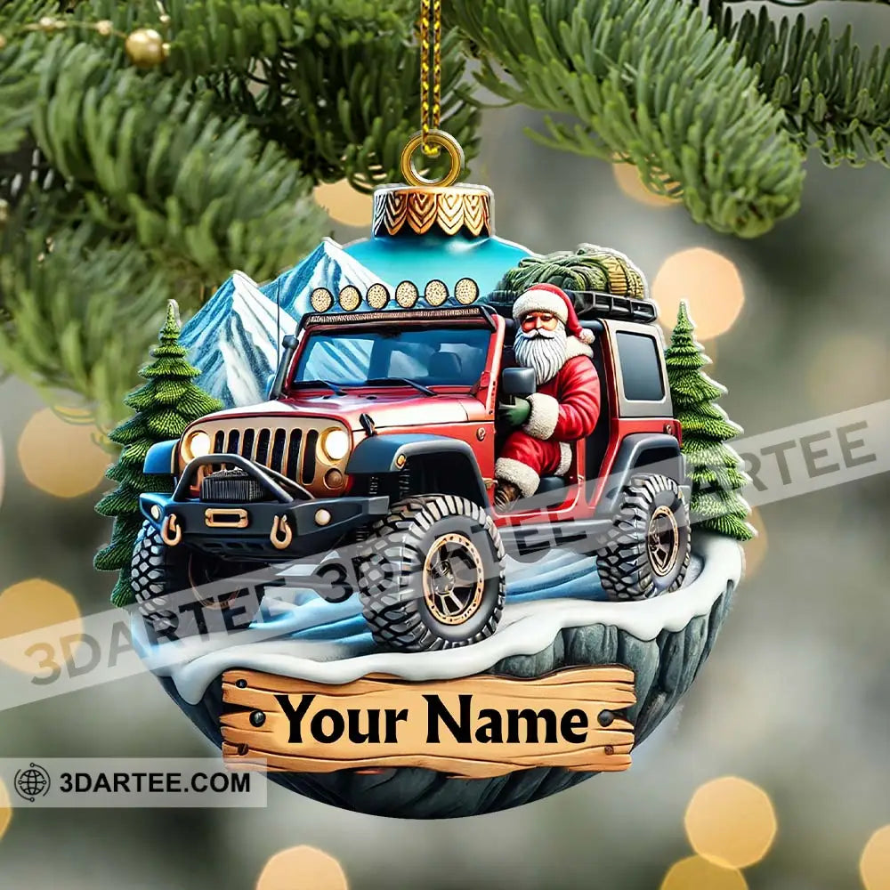 Custom Name Santa Ride Ornament Christmas Gift