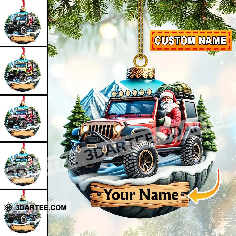 Custom Name Santa Ride Ornament Christmas Gift