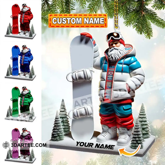 Custom Name Santa Snow Ornament Christmas Gift Decoration