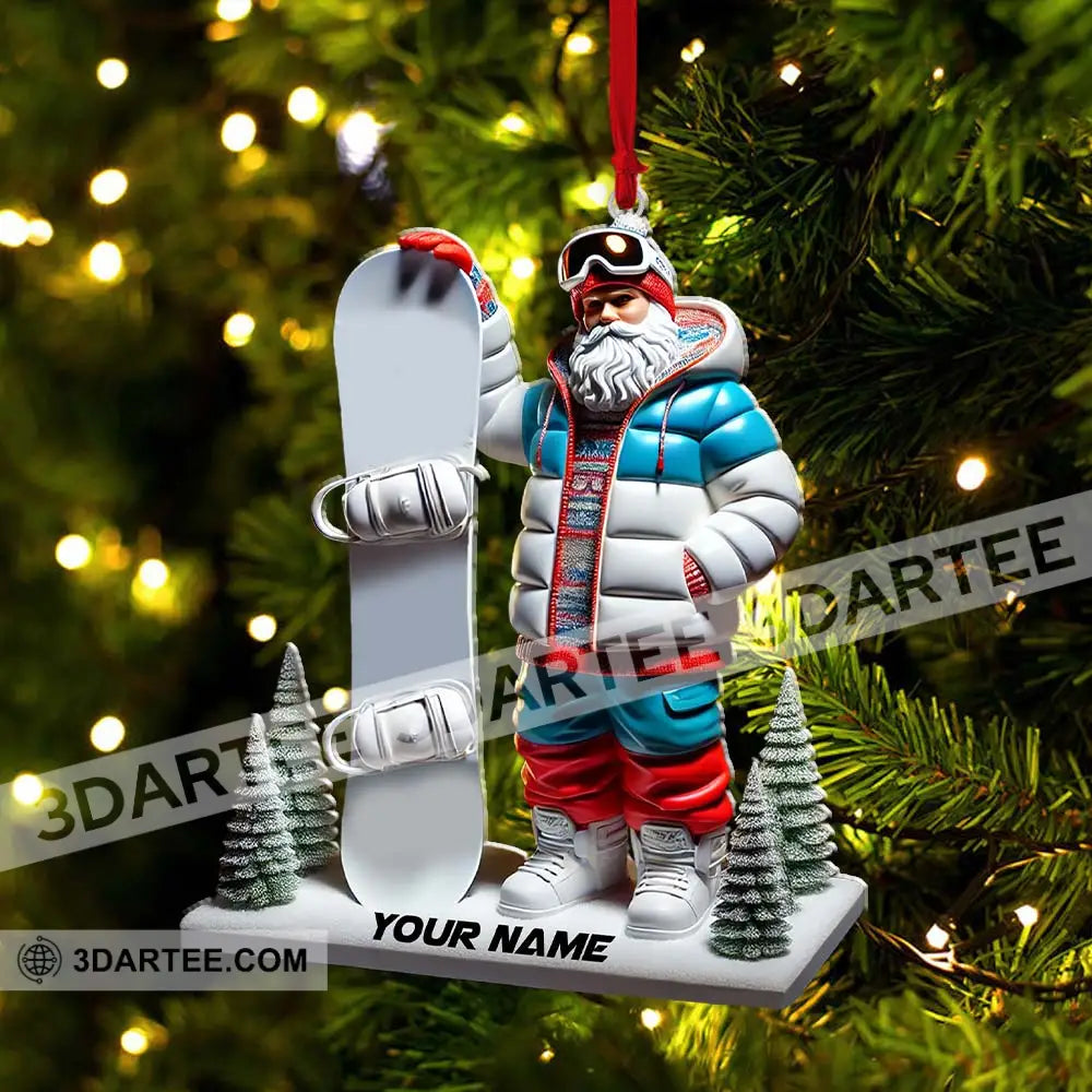 Custom Name Santa Snow Ornament Christmas Gift Decoration