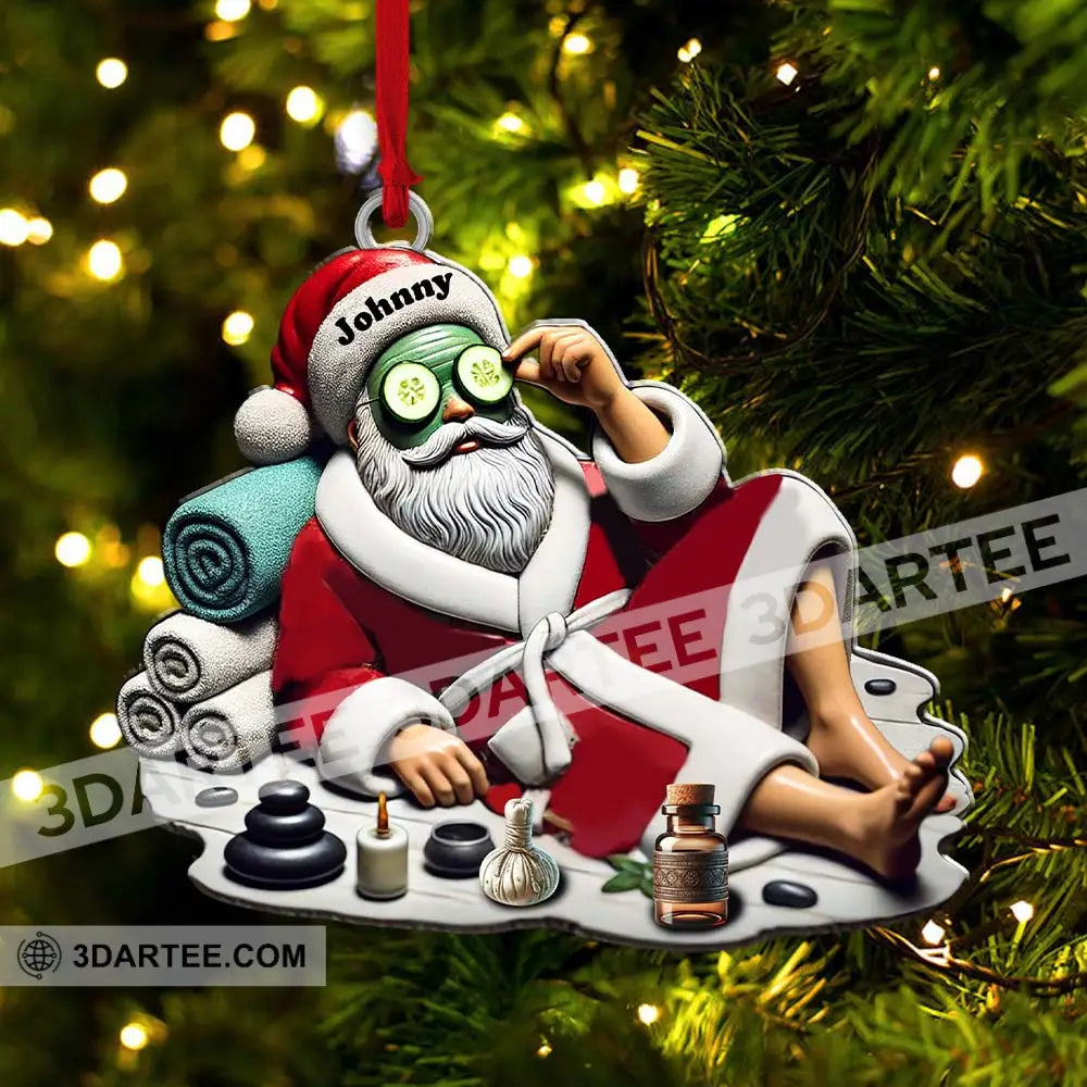 Custom Name Santa Spa Ornament Christmas Gift Decoration