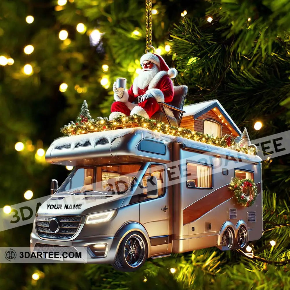 Custom Name Santa Truck Ornament Christmas Gift