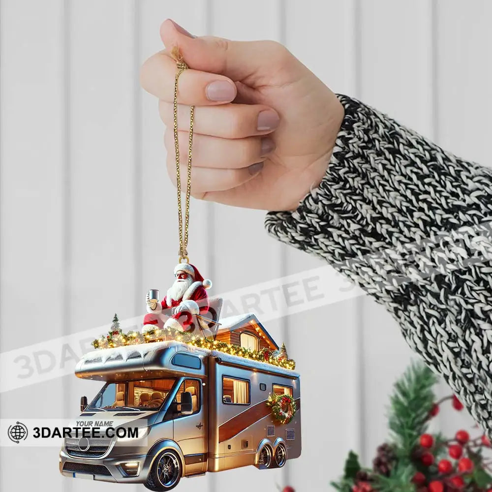 Custom Name Santa Truck Ornament Christmas Gift