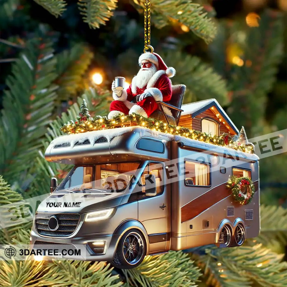 Custom Name Santa Truck Ornament Christmas Gift