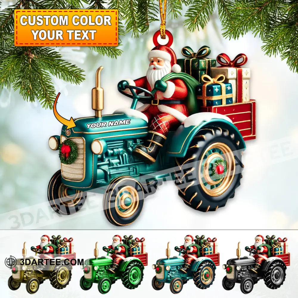 Custom Name Santa Truck Ornament Christmas Gift Decoration