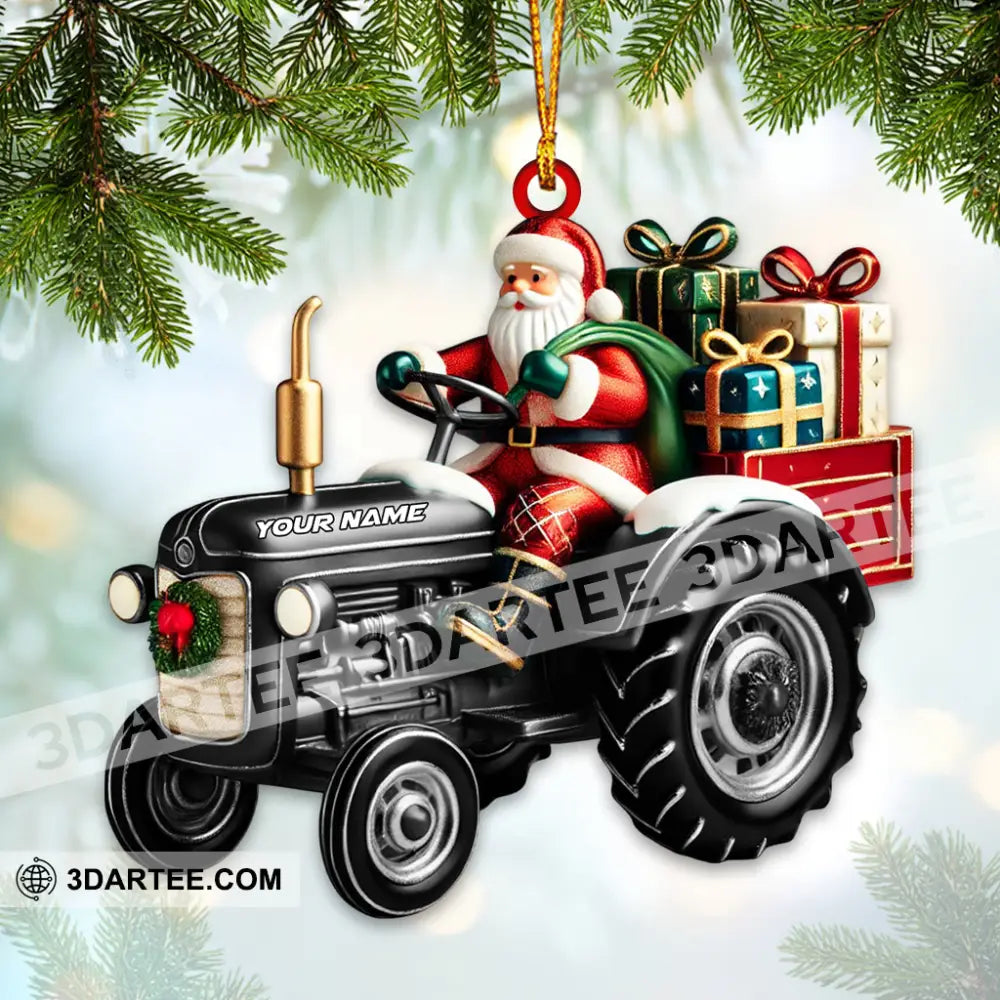 Custom Name Santa Truck Ornament Christmas Gift Decoration 3.54’’ / 1