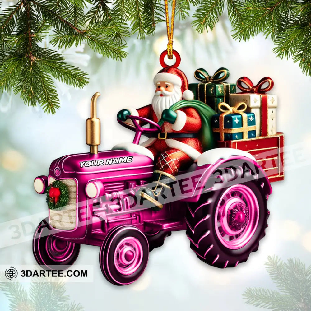 Custom Name Santa Truck Ornament Christmas Gift Decoration