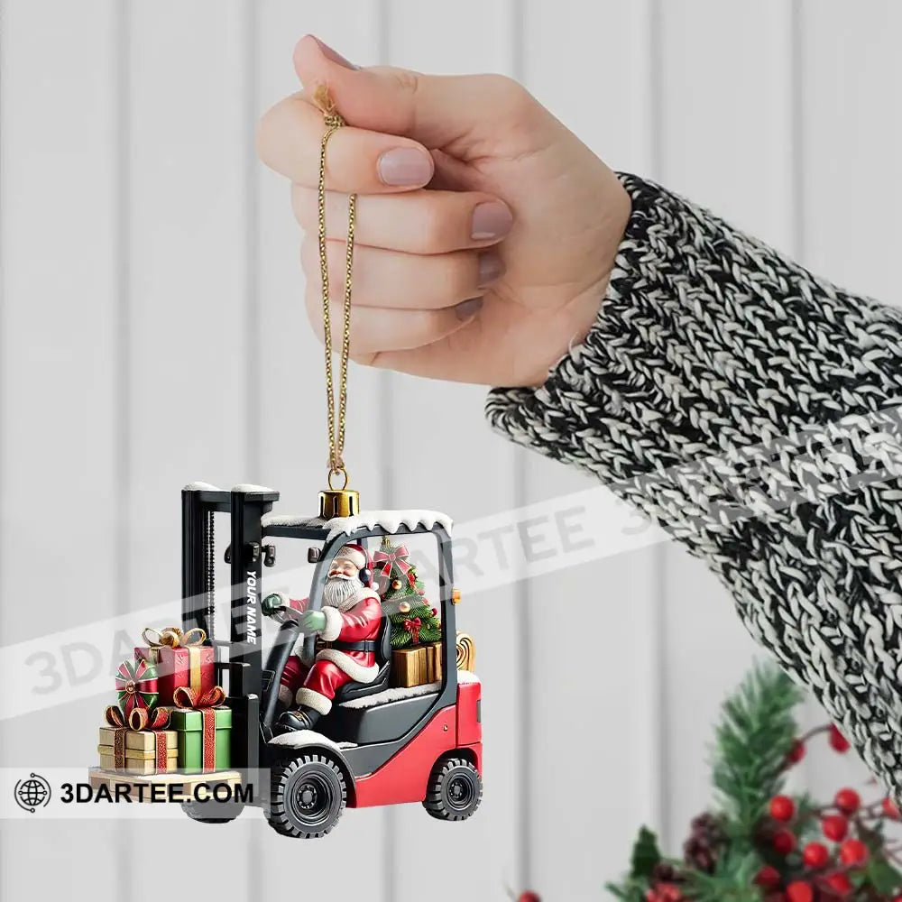 Custom Name Santa Truck Ornament Christmas Gift Decoration