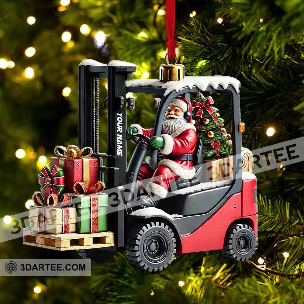 Custom Name Santa Truck Ornament Christmas Gift Decoration