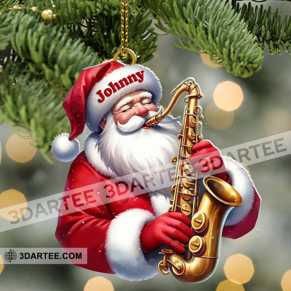 Custom Name Saxophone Santa Ornament Lover Christmas Gift