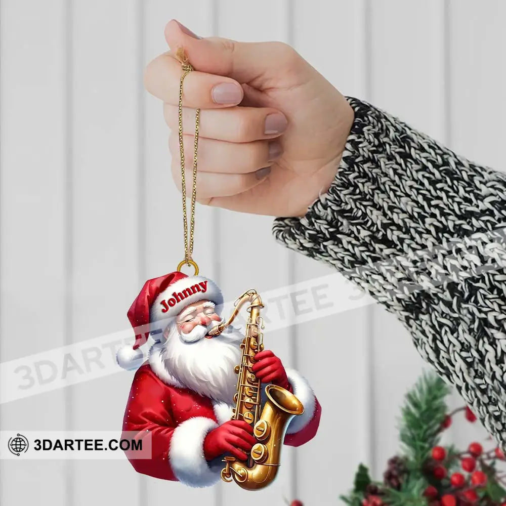 Custom Name Saxophone Santa Ornament Lover Christmas Gift