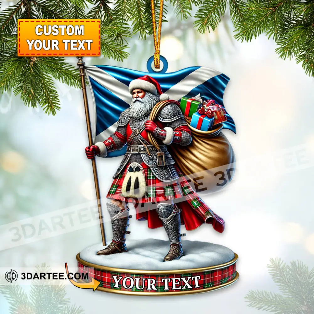 Custom Name Scotland Santa Ornament Christmas Gift For Lover