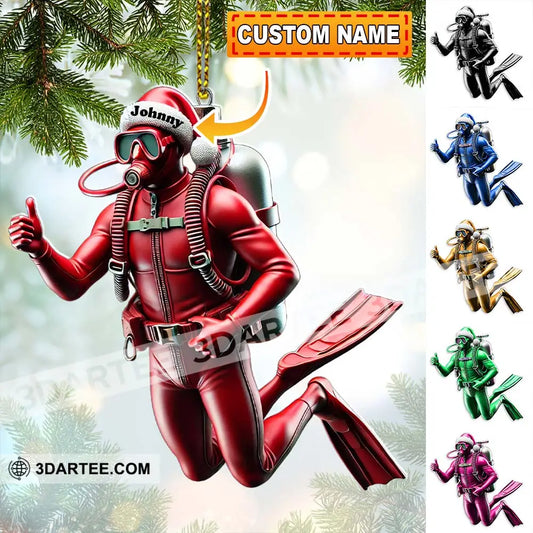 Custom Name Diving Ornament Christmas Gift Decoration