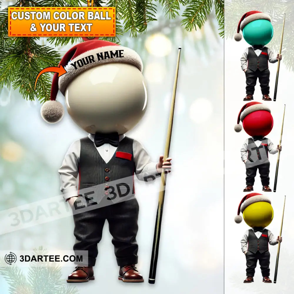 Custom Name Snooker Ornament Billiard Lover Christmas Gift