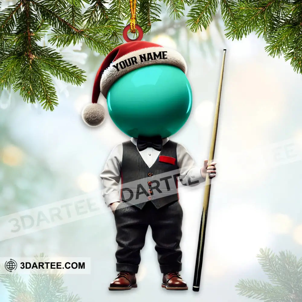 Custom Name Snooker Ornament Billiard Lover Christmas Gift