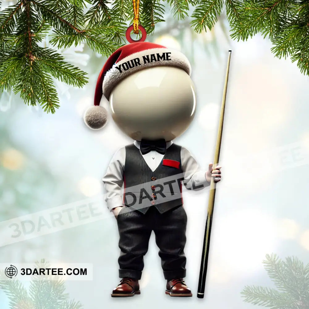 Custom Name Snooker Ornament Billiard Lover Christmas Gift