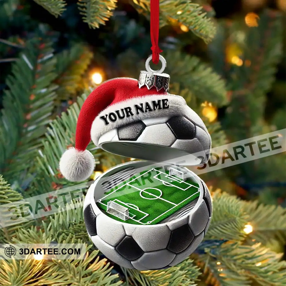 Custom Name Soccer Ornament Christmas Gift For Lover