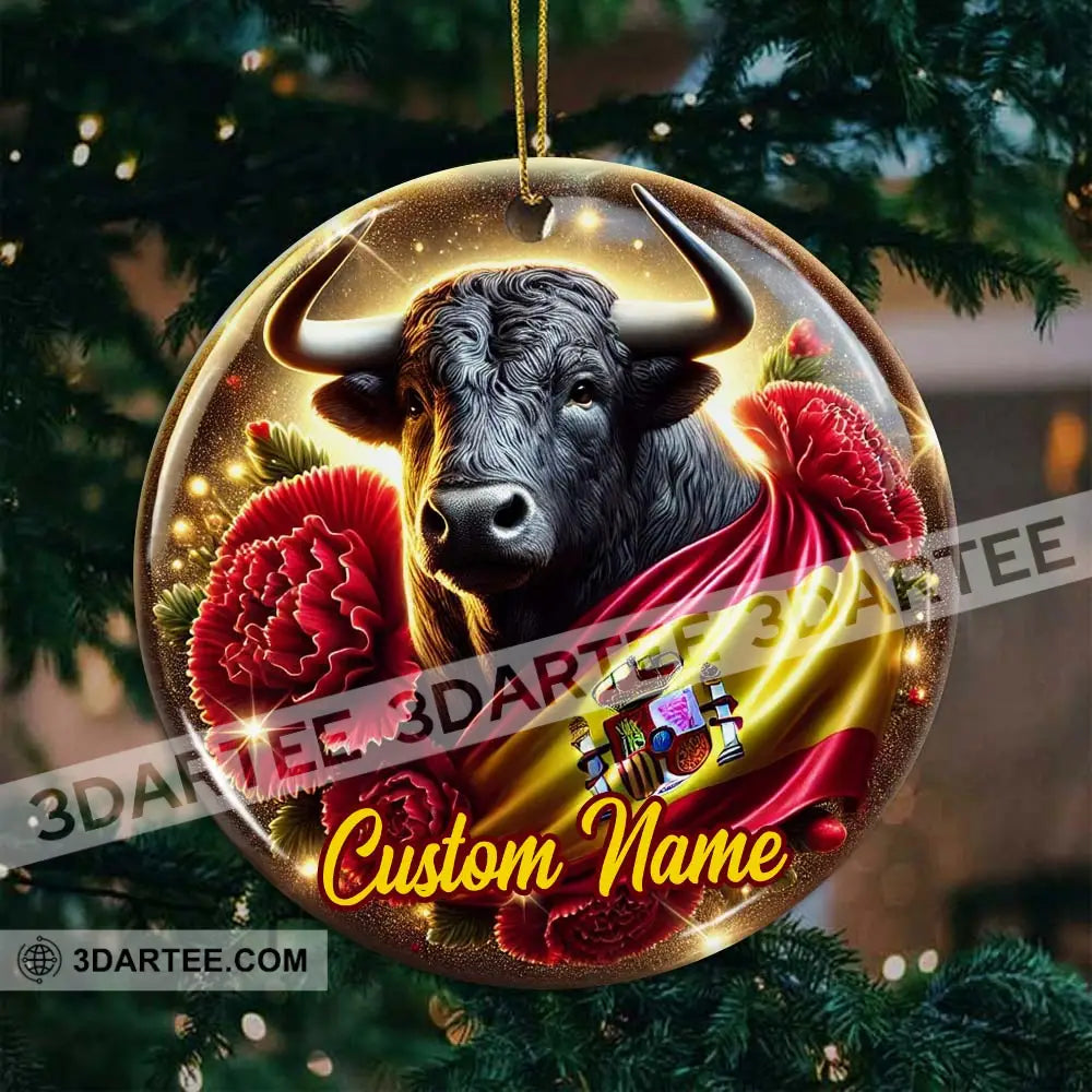 Custom Name Spain Ornament Christmas Gift For Lover