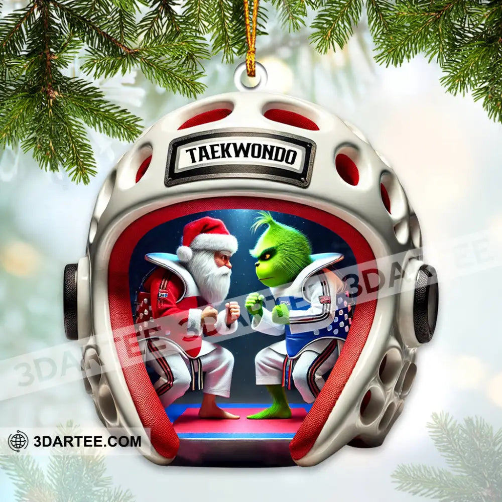 Custom Name Taekwondo Grinch Ornament Lover Christmas Gift 3.54’’ / 1