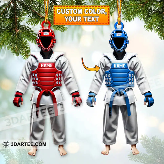 Custom Name Taekwondo Ornament Christmas Gift 3.54’’ / 1