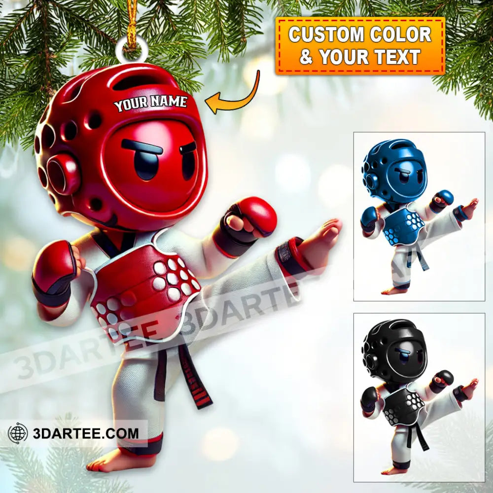 Custom Name Taekwondo Ornament Christmas Gift