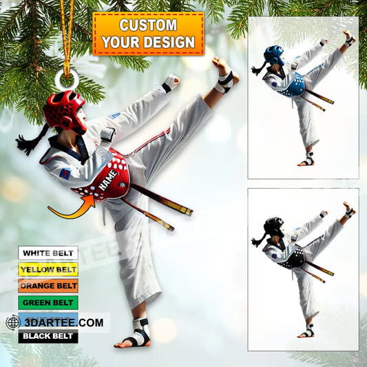 Custom Name Taekwondo Ornament Christmas Gift