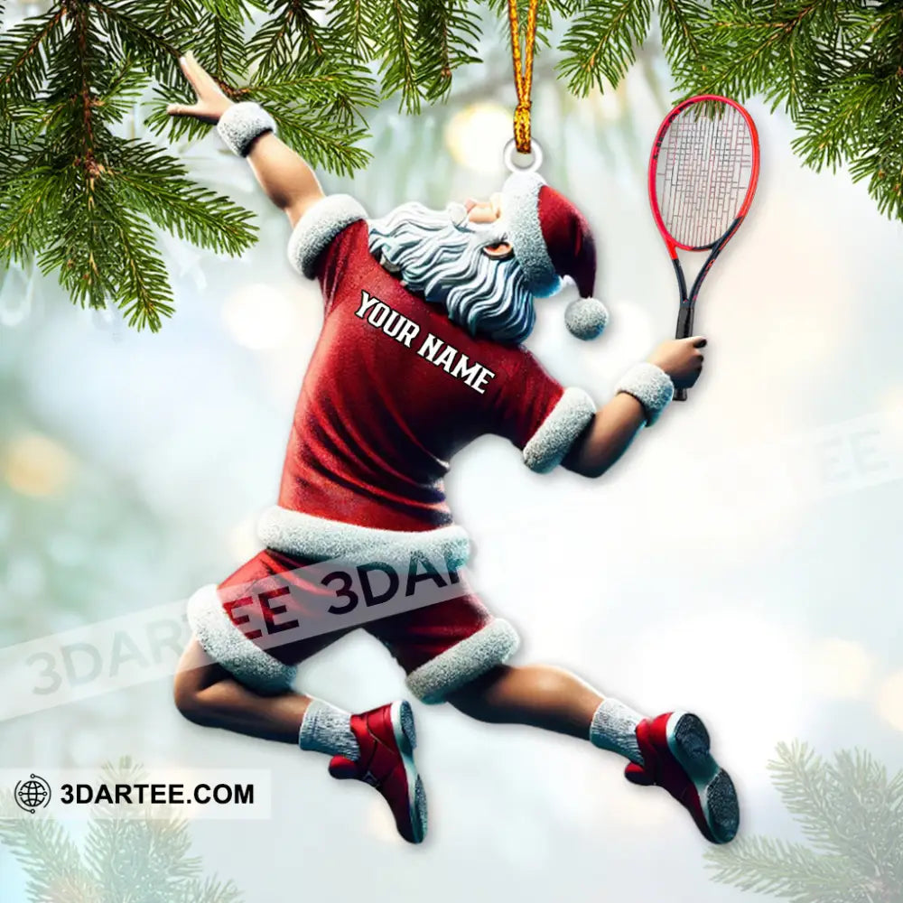 Custom Name Tennis Ornament Santa Christmas Gift 3.54’’ / 1