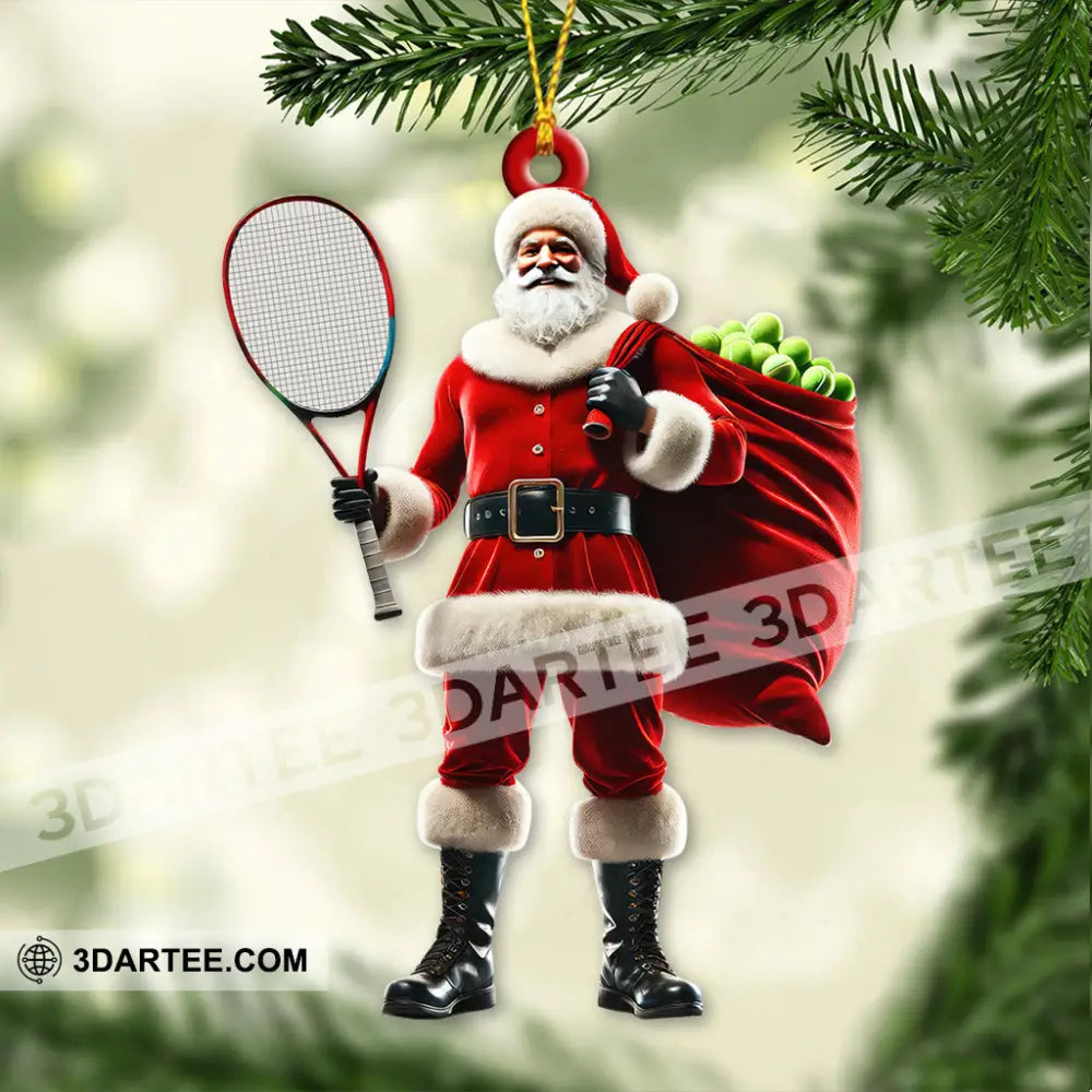 Custom Name Tennis Santa Ornament Christmas Gift 3.54’’ / 1