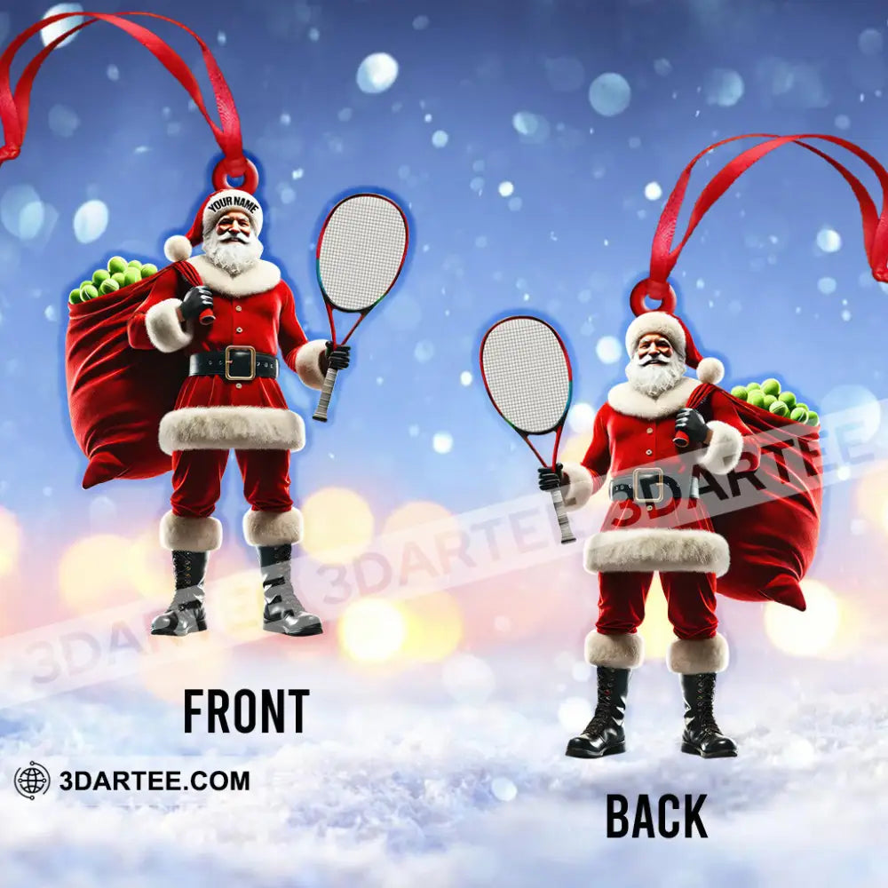 Custom Name Tennis Santa Ornament Christmas Gift