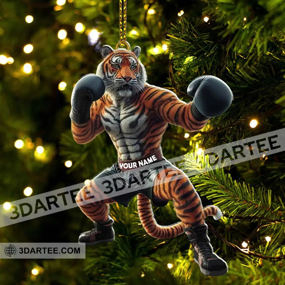Custom Name Tiger Boxing Ornament Christmas Gift