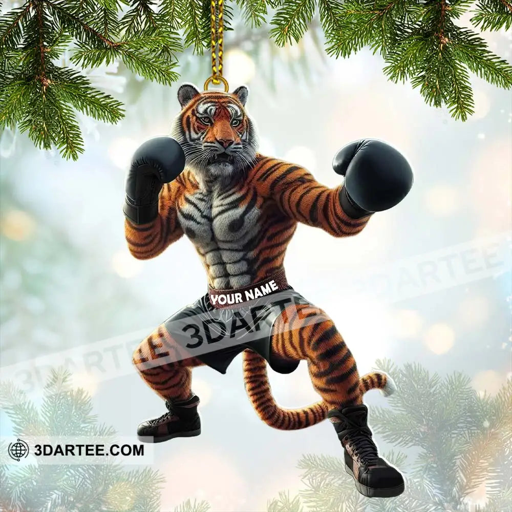 Custom Name Tiger Boxing Ornament Christmas Gift 3.54’’ / 1