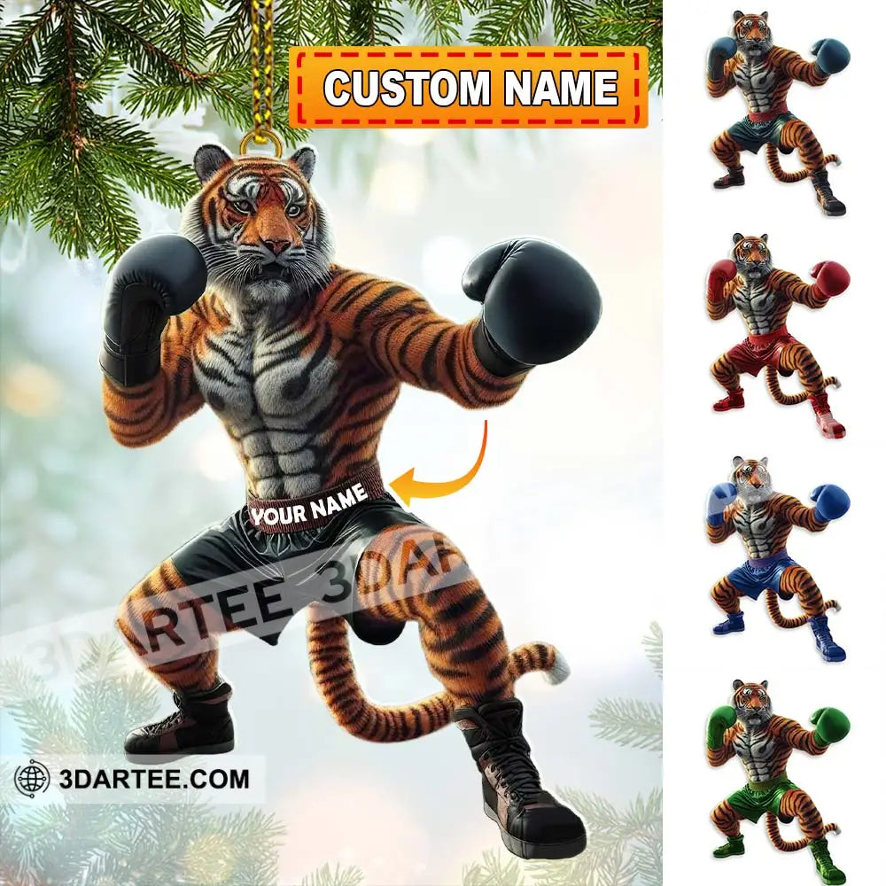 Custom Name Tiger Boxing Ornament Christmas Gift