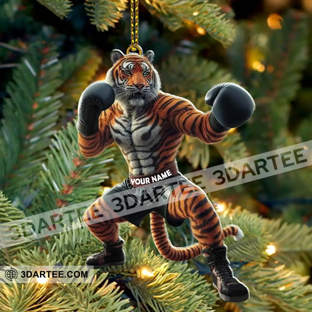 Custom Name Tiger Boxing Ornament Christmas Gift