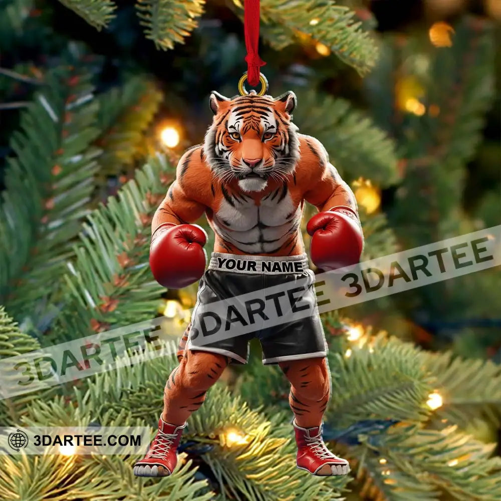 Custom Name Tiger Boxing Ornament Christmas Gift Decoration