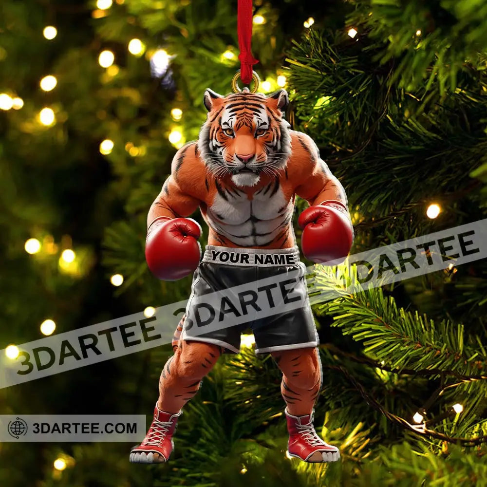 Custom Name Tiger Boxing Ornament Christmas Gift Decoration