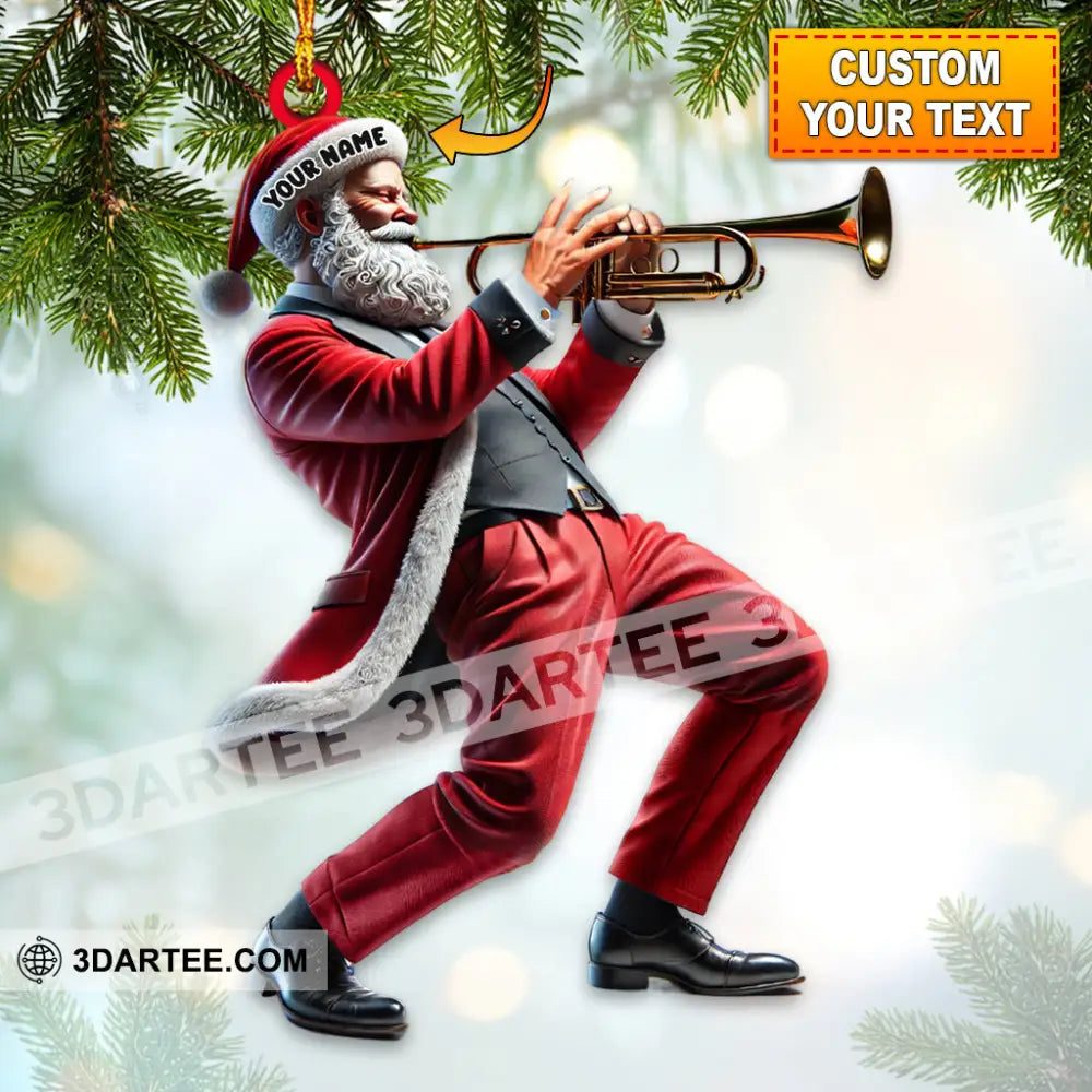 Custom Name Trumpet Santa Ornament Lover Christmas Gift