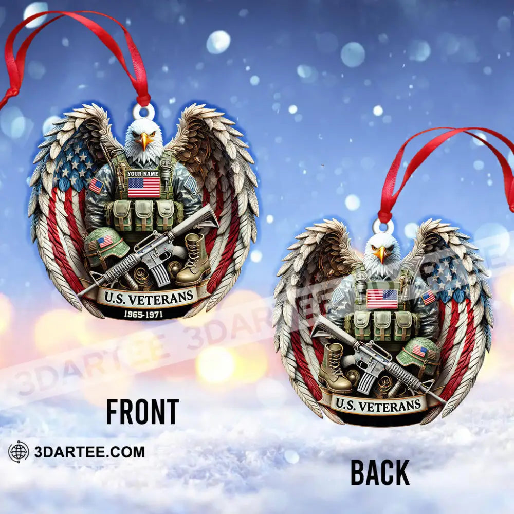 Custom Name U.s. Veteran Ornament Memorial Christmas Gift