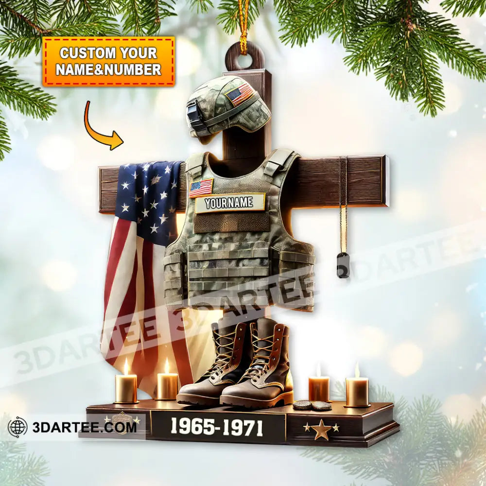 Custom Name U.s. Veteran Ornament Memorial Christmas Gift