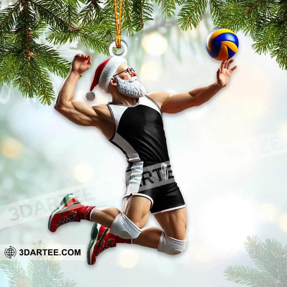 Custom Name Volleyball Santa Ornament Lover Christmas Gift