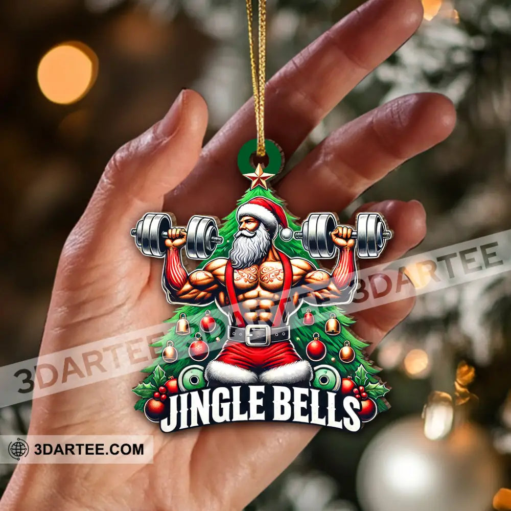 Custom Name Weightlifting Christmas Ornament Santa Gift