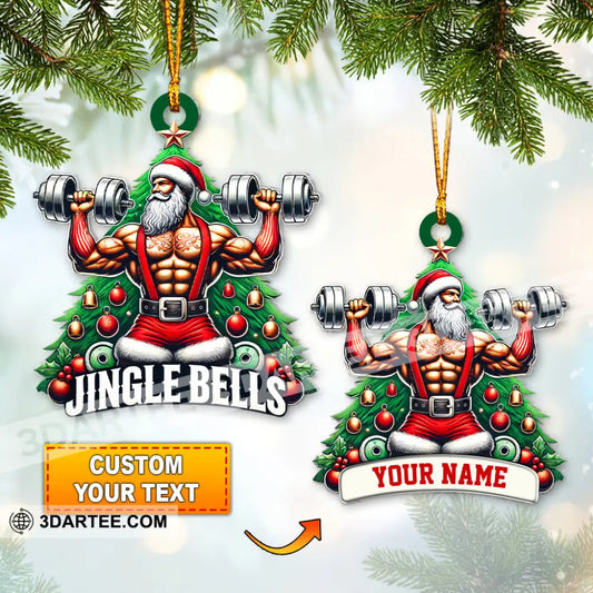 Custom Name Weightlifting Christmas Ornament Santa Gift