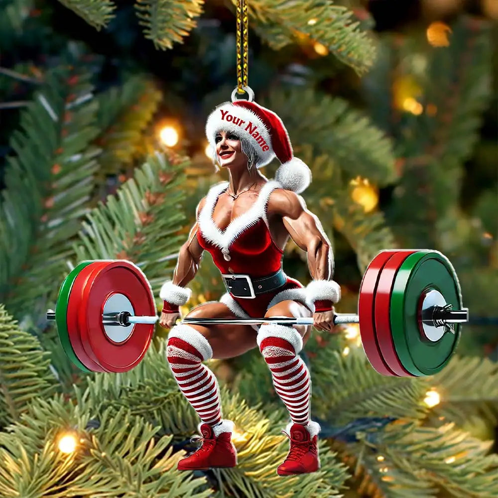 Custom Name Woman Gym Ornament Gymnastics Christmas Decoration