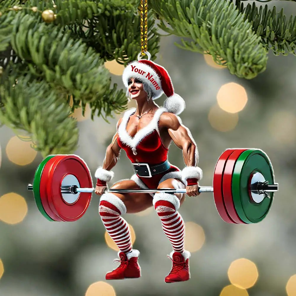 Custom Name Woman Gym Ornament Gymnastics Christmas Decoration