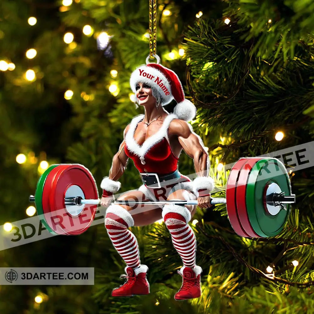 Custom Name Woman Gym Ornament Gymnastics Christmas Decoration