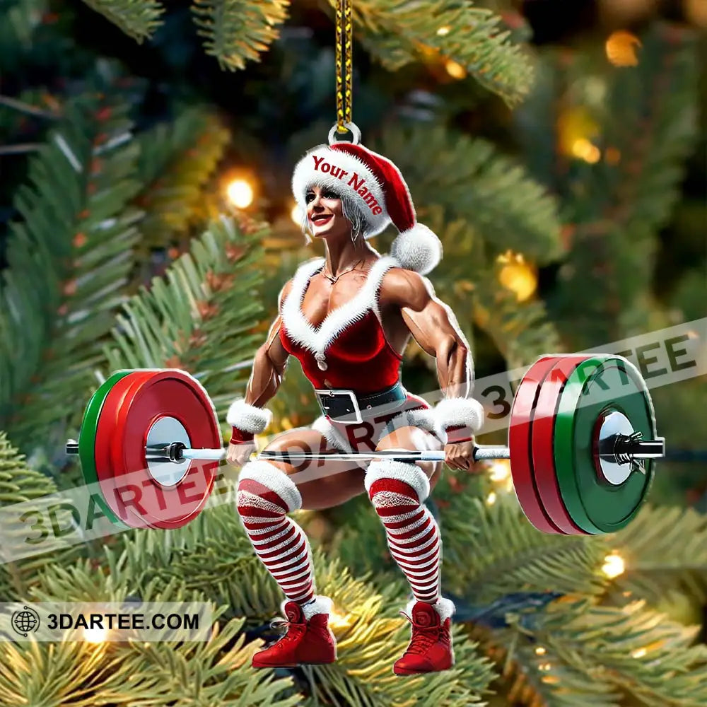 Custom Name Woman Gym Ornament Gymnastics Christmas Decoration