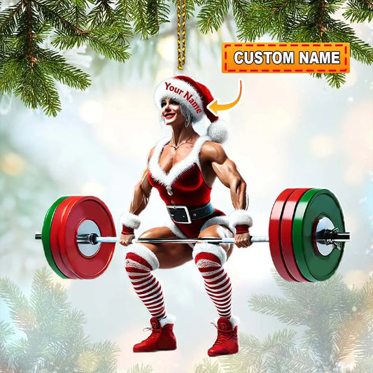 Custom Name Woman Gym Ornament Gymnastics Christmas Decoration