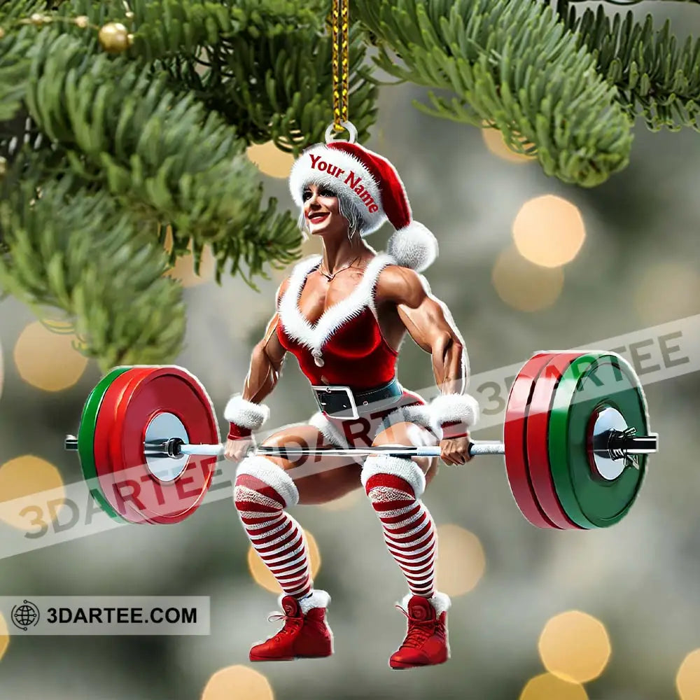 Custom Name Woman Gym Ornament Gymnastics Christmas Decoration