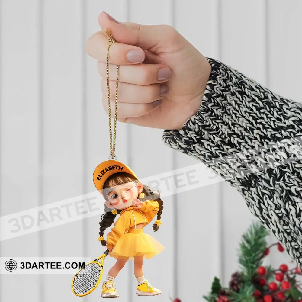 Custom Name Woman Tennis Ornament Christmas Gift
