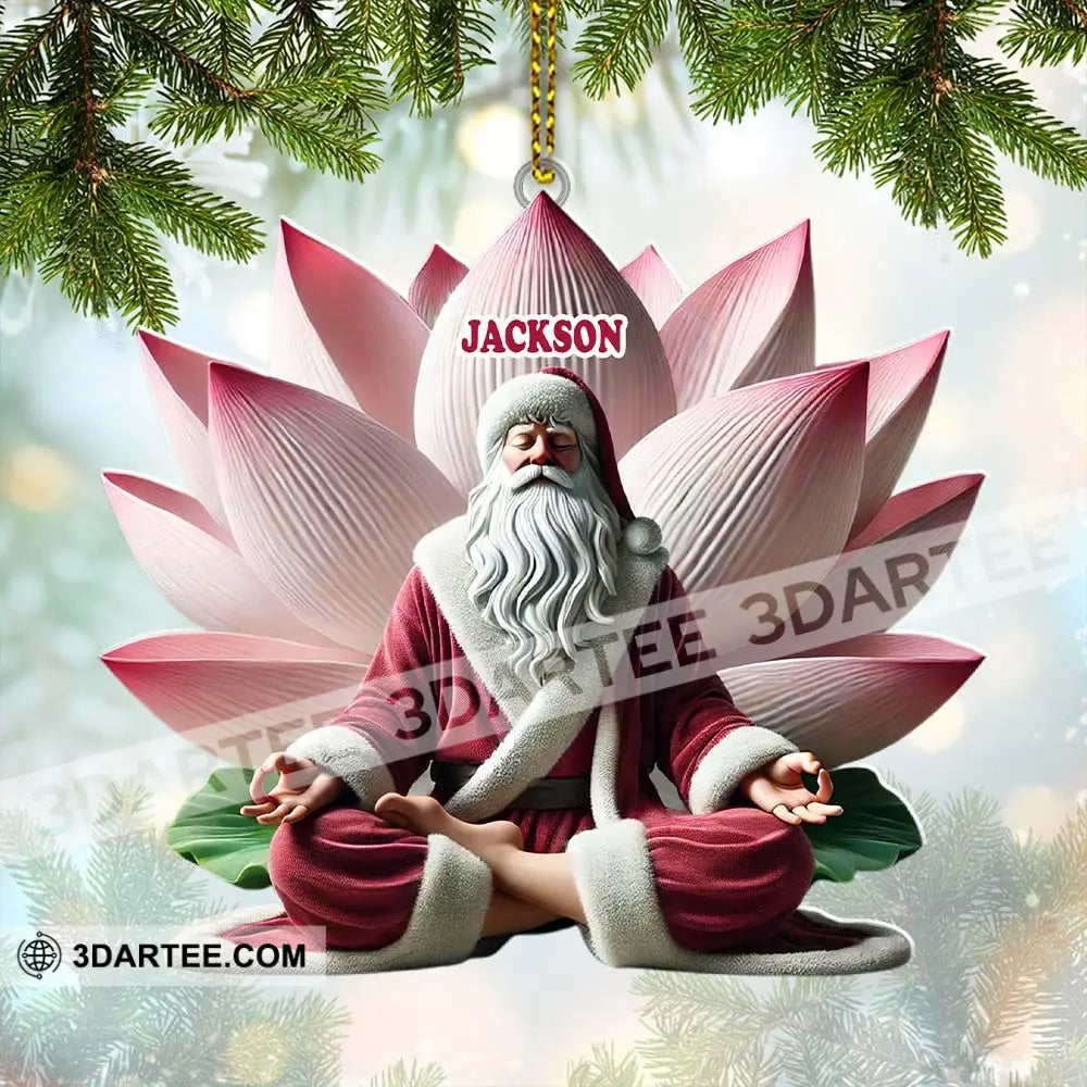 Custom Name Yoga Santa Ornament Yogi Christmas Gift 3.54’’ / 1