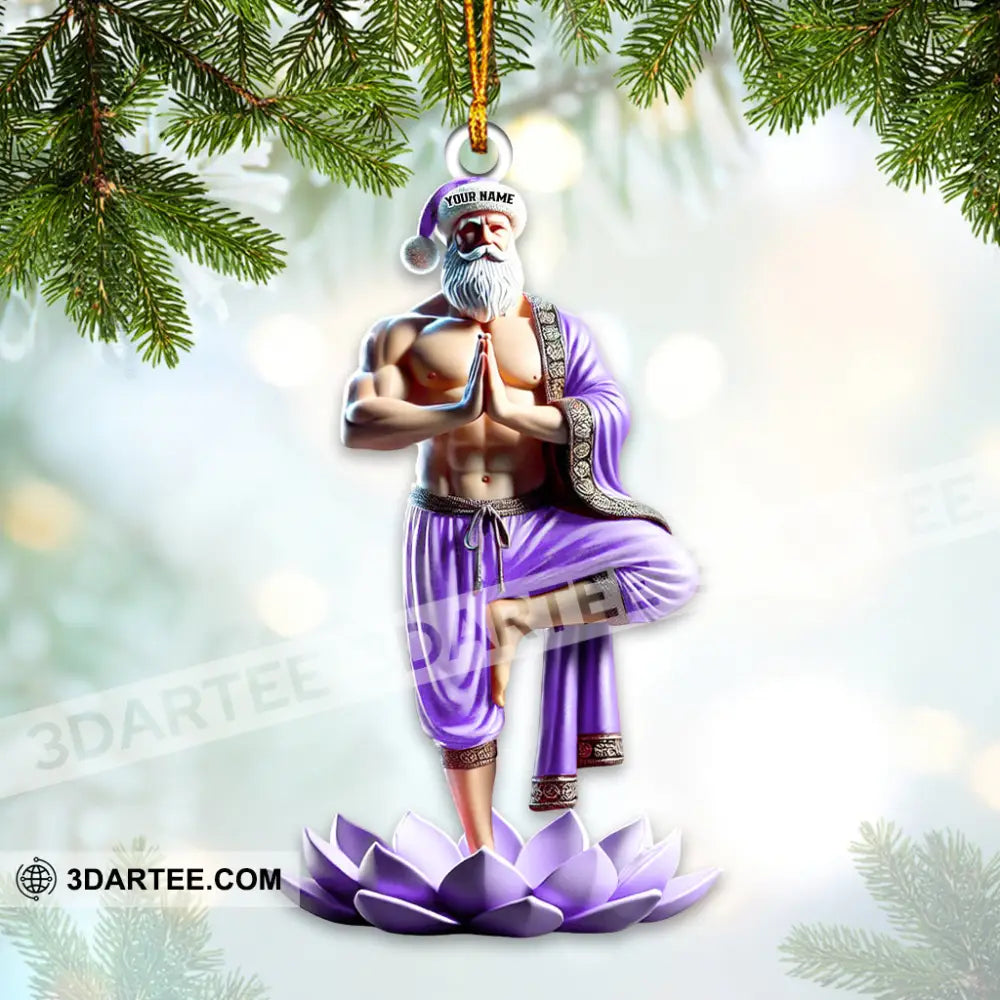 Custom Name Yoga Santa Ornament Yogi Christmas Gift